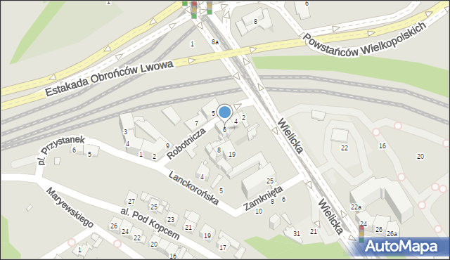 Kraków, Robotnicza, 6, mapa Krakowa