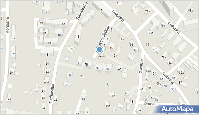 Kraków, Rodziny Jędów, 15, mapa Krakowa