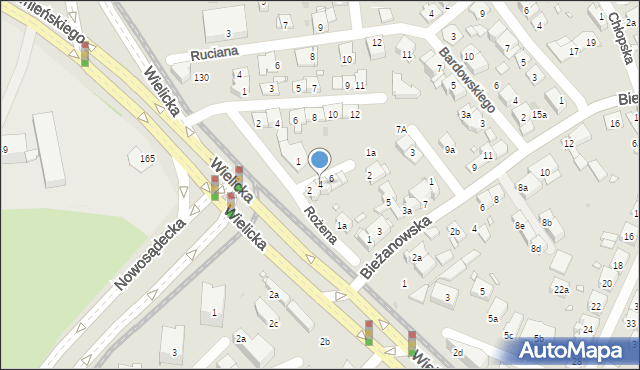 Kraków, Rożena Władysława, 4, mapa Krakowa