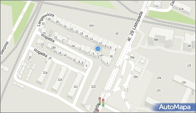 Kraków, Rogatka, 3, mapa Krakowa