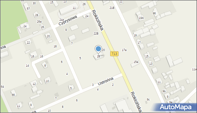 Kraszew, Rokicińska, 18, mapa Kraszew