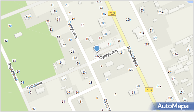 Kraszew, Rokicińska, 24a, mapa Kraszew