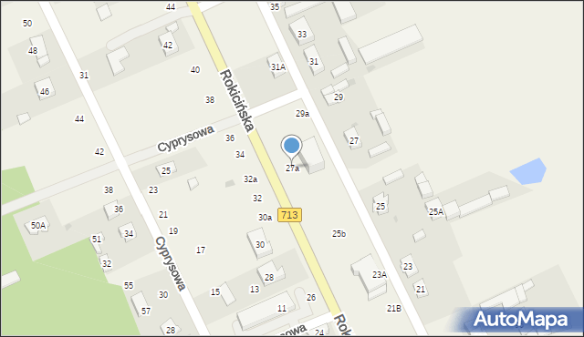 Kraszew, Rokicińska, 27a, mapa Kraszew