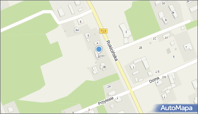 Kraszew, Rokicińska, 2C, mapa Kraszew