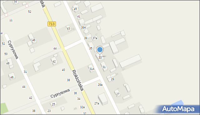 Kraszew, Rokicińska, 33, mapa Kraszew