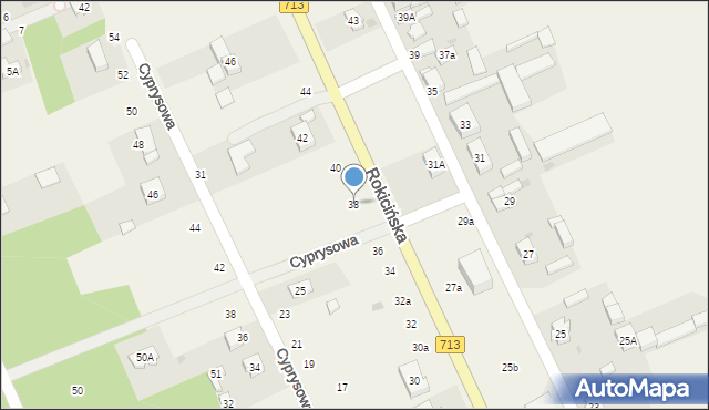 Kraszew, Rokicińska, 38, mapa Kraszew