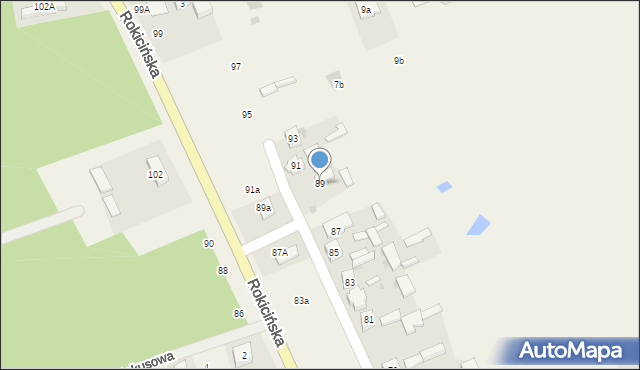 Kraszew, Rokicińska, 89, mapa Kraszew