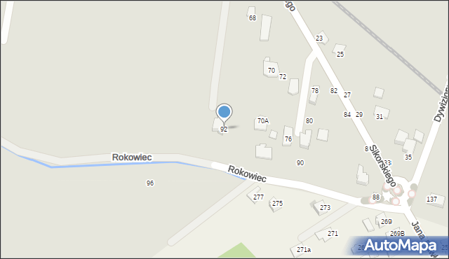 Krosno, Rokowiec, 89, mapa Krosna