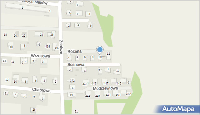 Kryspinów, Różana, 10, mapa Kryspinów