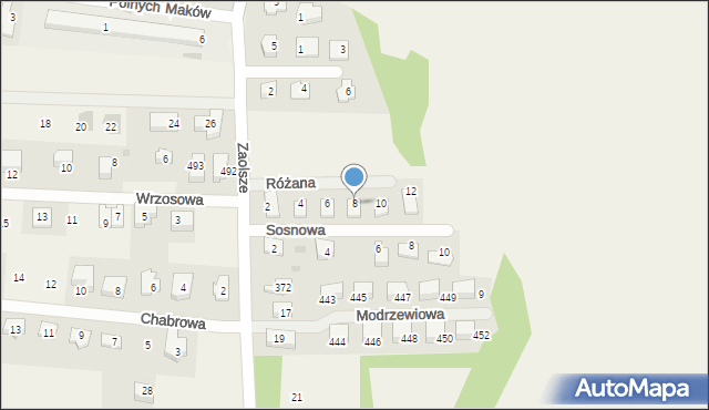 Kryspinów, Różana, 8, mapa Kryspinów