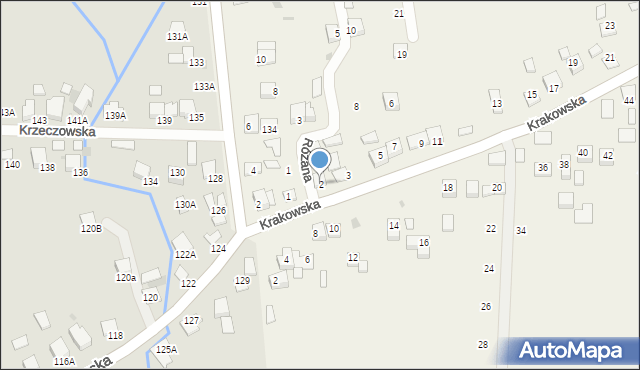 Krzeczów, Różana, 2, mapa Krzeczów