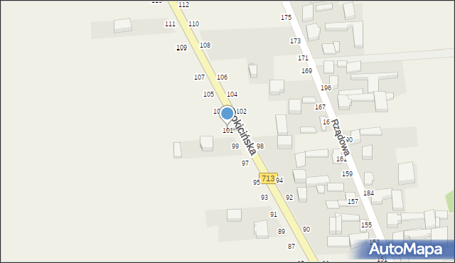 Kurowice, Rokicińska, 101, mapa Kurowice