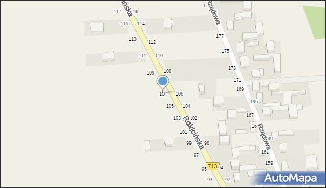 Kurowice, Rokicińska, 107, mapa Kurowice