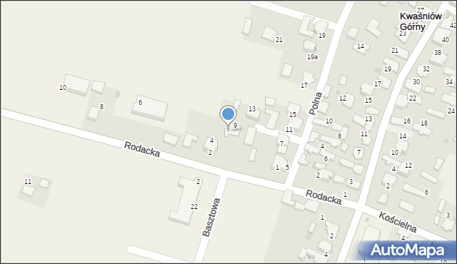 Kwaśniów Górny, Rodacka, 2a, mapa Kwaśniów Górny