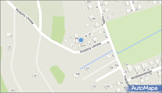 Łańcut, Rodziny Ulmów, 3, mapa Łańcut