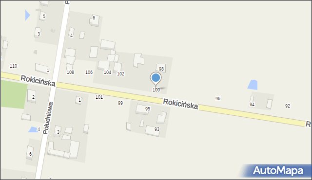 Łaznowska Wola, Rokicińska, 100, mapa Łaznowska Wola
