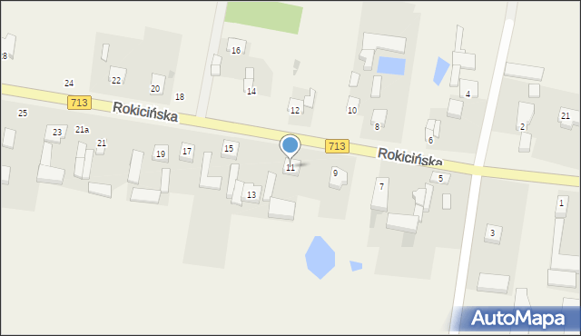 Łaznowska Wola, Rokicińska, 11, mapa Łaznowska Wola