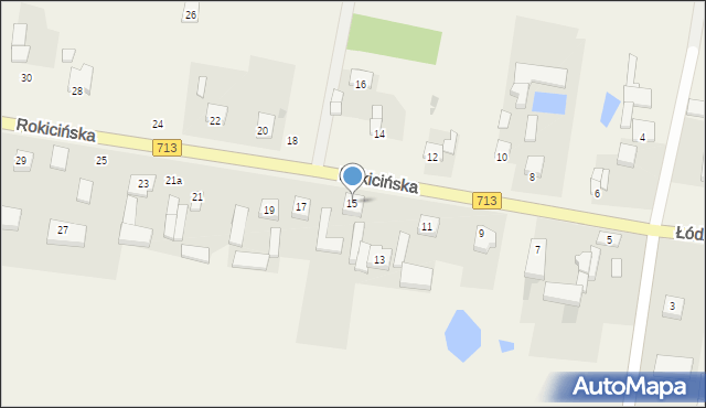 Łaznowska Wola, Rokicińska, 15, mapa Łaznowska Wola
