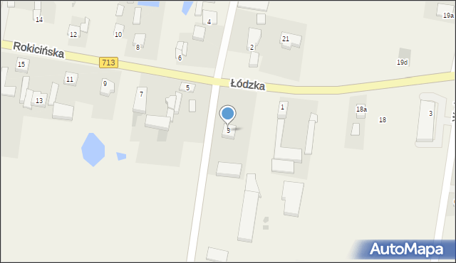 Łaznowska Wola, Rokicińska, 3, mapa Łaznowska Wola
