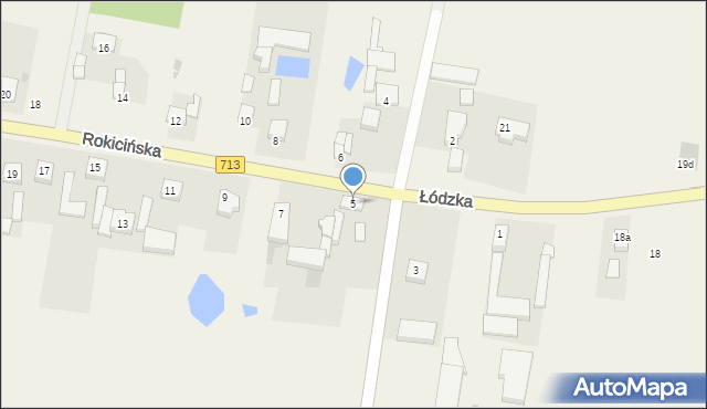 Łaznowska Wola, Rokicińska, 5, mapa Łaznowska Wola