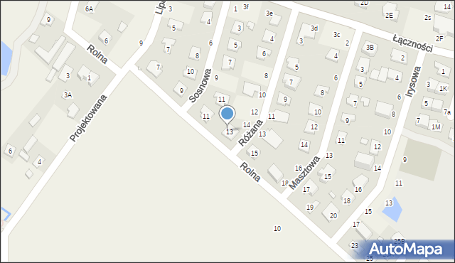 Łazy, Rolna, 14, mapa Łazy