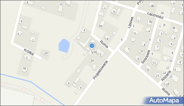 Łazy, Rolna, 3, mapa Łazy