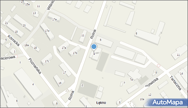 Łękno, Rolna, 4, mapa Łękno