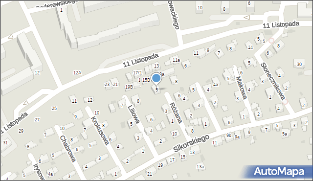 Libiąż, Różana, 5, mapa Libiąż