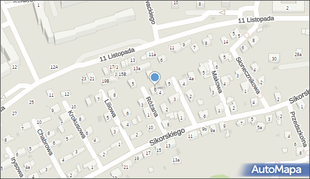 Libiąż, Różana, 6, mapa Libiąż