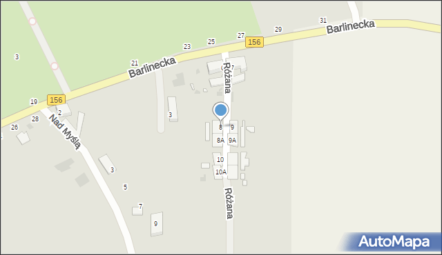 Lipiany, Różana, 4, mapa Lipiany