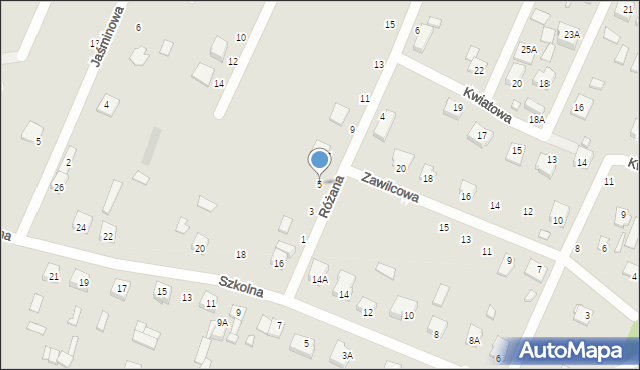 Łochów, Różana, 5, mapa Łochów