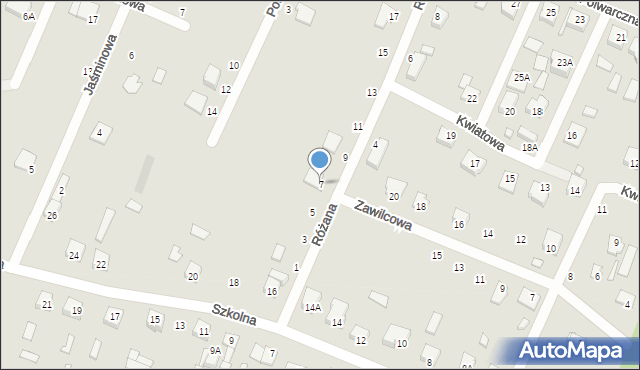 Łochów, Różana, 7, mapa Łochów