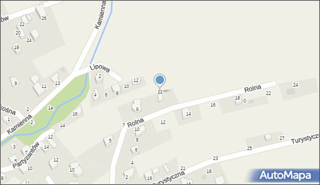 Łodygowice, Rolna, 11, mapa Łodygowice