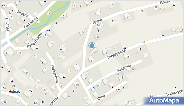 Łodygowice, Rolna, 2, mapa Łodygowice