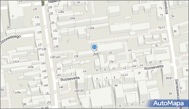 Łódź, Roosevelta Franklina Delano, 10b, mapa Łodzi