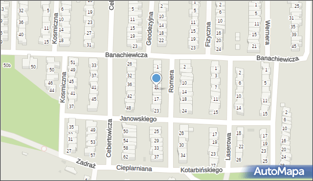 Łódź, Romera Eugeniusza, prof., 13, mapa Łodzi