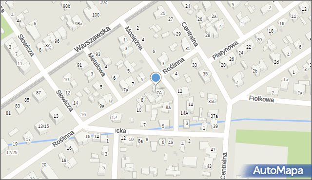 Łódź, Roślinna, 6, mapa Łodzi