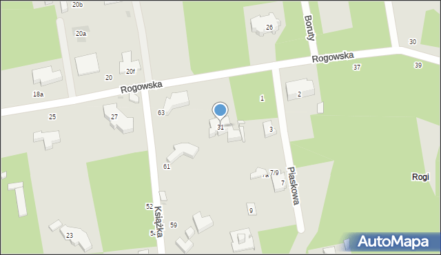 Łódź, Rogowska, 31, mapa Łodzi