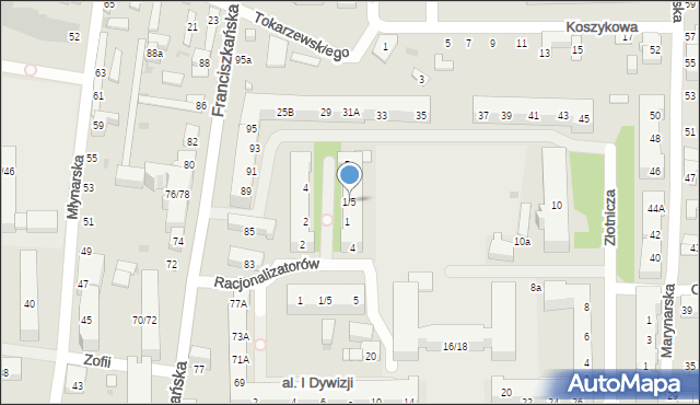 Łódź, Romskich Ofiar Getta Łódzkiego, 1/5, mapa Łodzi