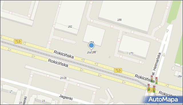 Łódź, Rokicińska, 164/166, mapa Łodzi