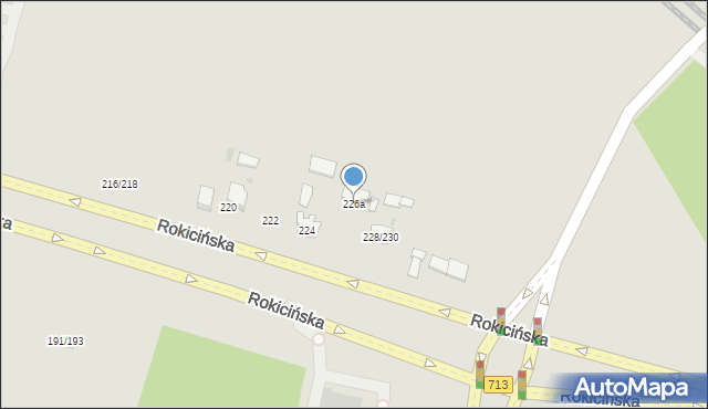 Łódź, Rokicińska, 226a, mapa Łodzi