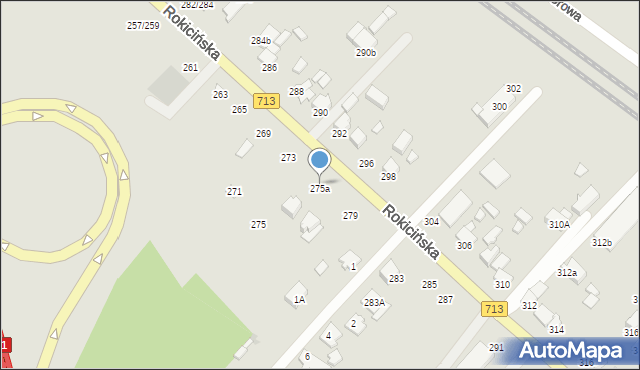 Łódź, Rokicińska, 275a, mapa Łodzi