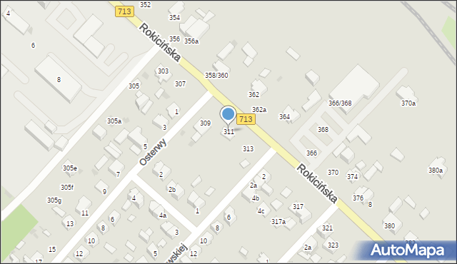 Łódź, Rokicińska, 311, mapa Łodzi
