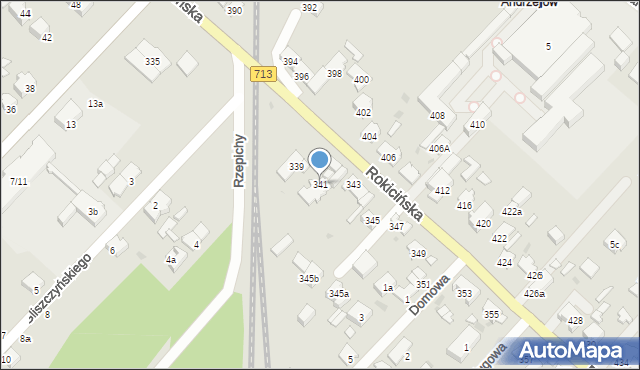 Łódź, Rokicińska, 341, mapa Łodzi