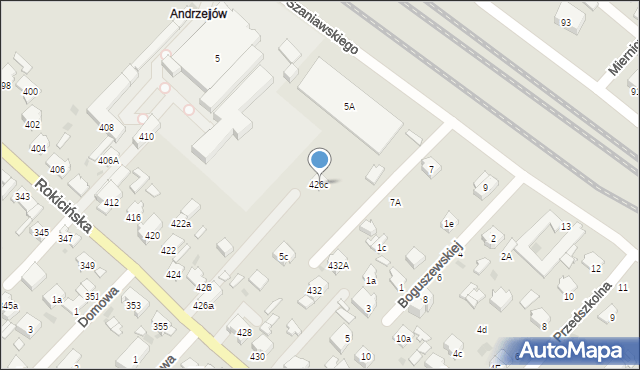 Łódź, Rokicińska, 426c, mapa Łodzi