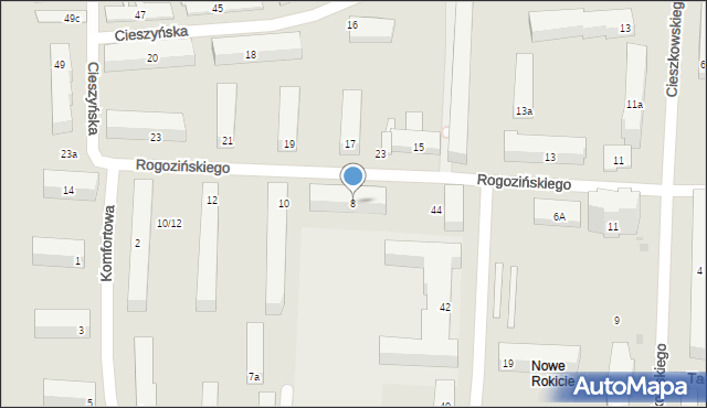 Łódź, Rogozińskiego Stefana, 8, mapa Łodzi