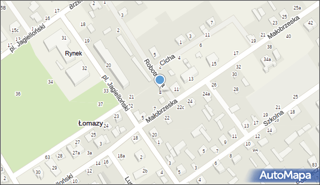 Łomazy, Robotnicza, 4, mapa Łomazy