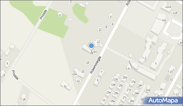 Łomianki, Równoległa, 16, mapa Łomianki