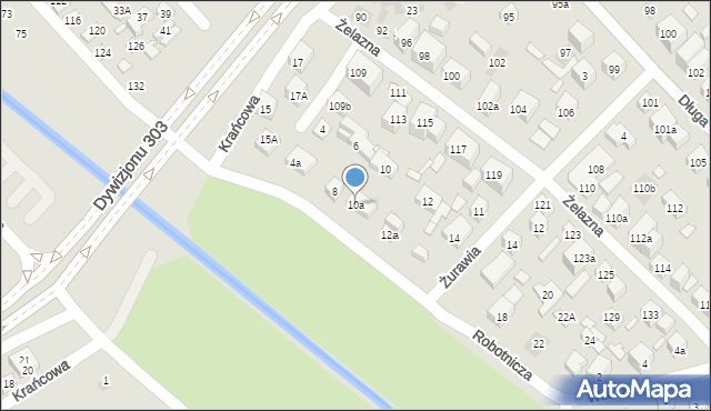 Lublin, Robotnicza, 10a, mapa Lublina