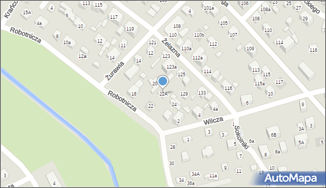 Lublin, Robotnicza, 22A, mapa Lublina